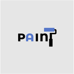 logo Paint with writing and black vector icon