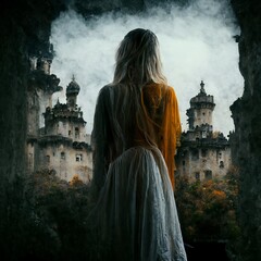 Gothic Witch in a Castle Environment