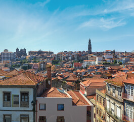 Naklejka na ściany i meble Porto city top view (Potugal).