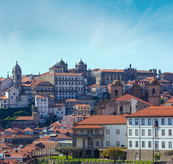 Naklejka na ściany i meble Porto city top view (Portugal).