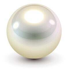 Pearl icon isolated, realistic 3D illustration.