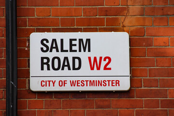 Salem street sign in london