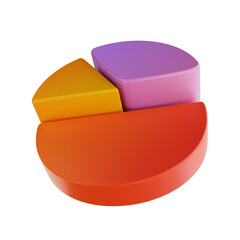 3D illustration colorful pie chart