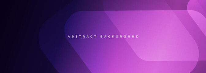 Deep purple and pink colours gradient wide abstract background. Abstract modern trendy color gradient banner with geometric shapes. Vector illustration.