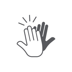 Fototapeta na wymiar High five icon. Hands celebrating linear icon design. hand icon. Vector illustration