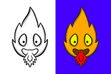 Monster cute Illustration hand drawn cartoon vintage style vector