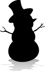 Silhouette Christmas Snowman