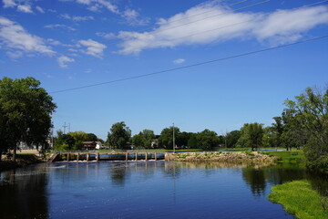 Obraz premium Water flow dam in New Lisbon, Wisconsin 
