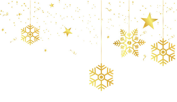 PNG. Christmas with snowflakes and star on isolated transparent background.