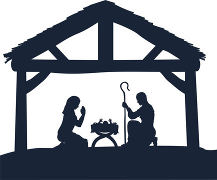 recommend clip art: Nativity Christmas Scene Silhouettes