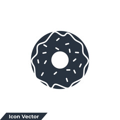 donut icon logo vector illustration. donut food symbol template for graphic and web design collection