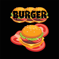 best happy burger t shirt design vector