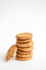 A glass of milk with delicious cookies
