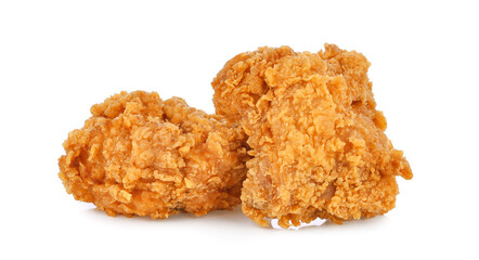 Fried chicken isolated on white background.
