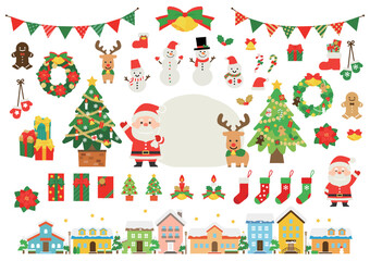 クリスマスのかわいいイラストセット