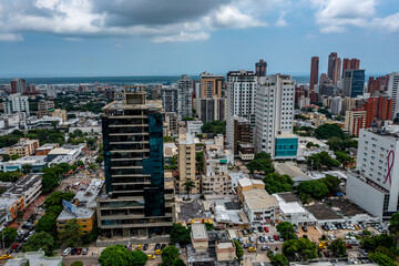 Fototapeta premium Barranquilla in Colombia from above | Luftbilder von der Stadt Barranquilla in Colombia
