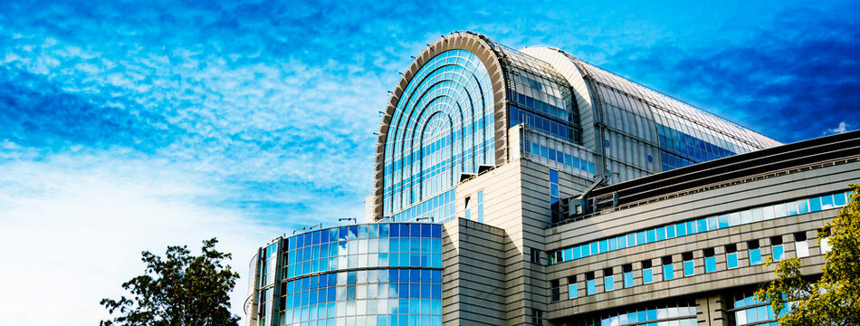 The European Parliament buildings in Brussels, Belgium