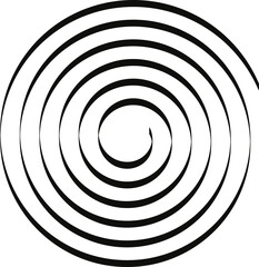 Black spiral. Geometric art. Design element for logo, tattoo, web pages. Abstract illustration.