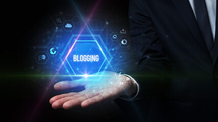 Man hand holding social inscription