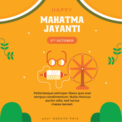 Mahatma Gandhi  Jayanti national holiday of India template design