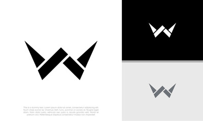 Initial W logo design. Innovative high tech logo template. 	
