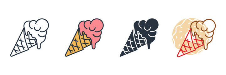 ice cream cone icon logo vector illustration. ice cream symbol template for graphic and web design collection