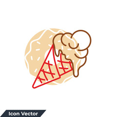 ice cream cone icon logo vector illustration. ice cream symbol template for graphic and web design collection