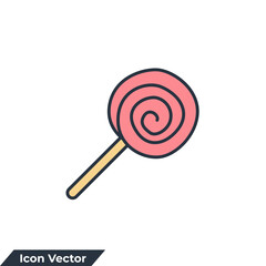 lollipop icon logo vector illustration. spiral lollipop symbol template for graphic and web design collection