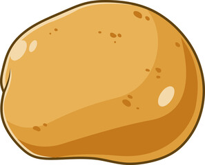 Cartoon Potato. Hand Drawn Illustration Isolated On Transparent Background