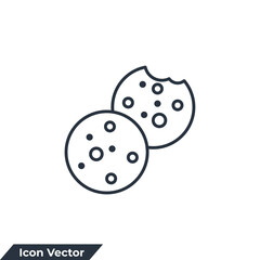 cookies icon logo vector illustration. chocolate chip cookies symbol template for graphic and web design collection