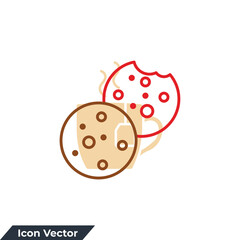 cookies icon logo vector illustration. chocolate chip cookies symbol template for graphic and web design collection