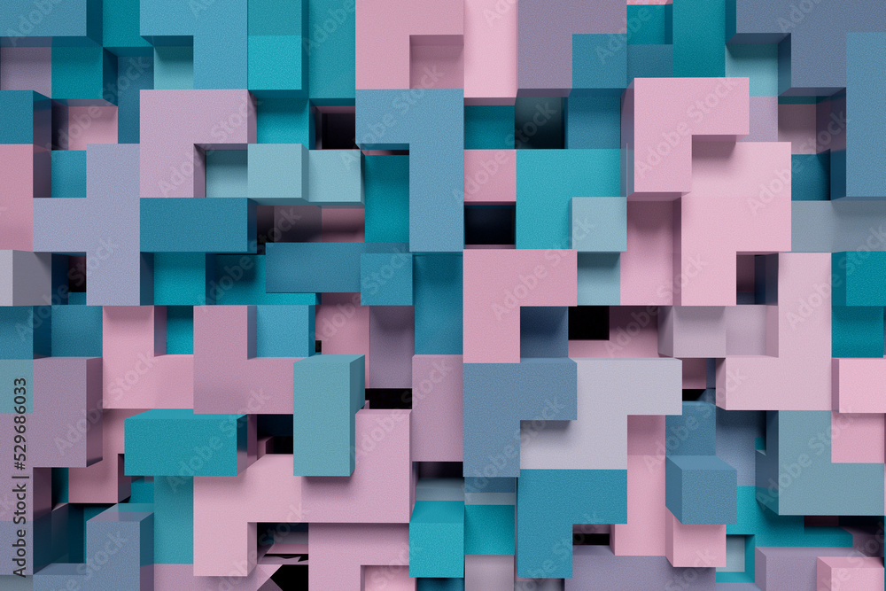 Poster abstract 3d square pixels template colorful colors. concepts and ideas for medicine, science and tec