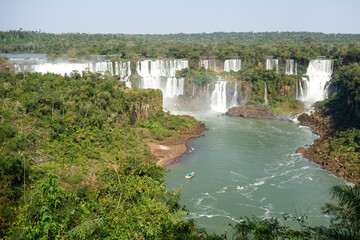 Fototapeta na wymiar majestic Iguazu falls, in Brazil Argentina border. UNESCO World Heritage Site