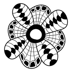 Fototapeta premium Abstract vector flower sketch doodle hand drawn.