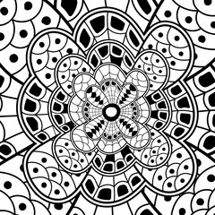 Abstract vector flower sketch doodle hand drawn.