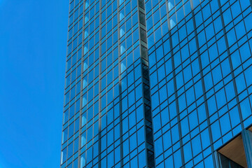 Business skyscrapers with glass windows facade in the city of Austin Texas