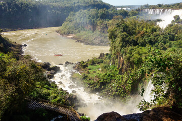Naklejka na ściany i meble canyons at Iguazu falls, in Brazil Argentina border. UNESCO World Heritage Site