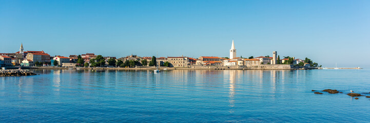 Fototapeta na wymiar Panorama of the travel destination Porec in Croatia