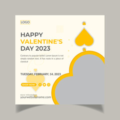 happy valentines day social media post design template