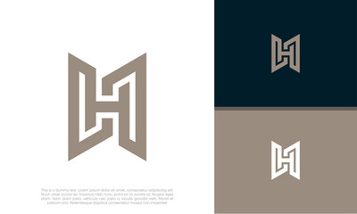 Initial H. HH logo design. Innovative high tech logo template. 
