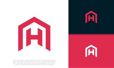Initial H. HH logo design. Innovative high tech logo template. 