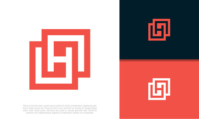 Initial H. HH logo design. Innovative high tech logo template. 
