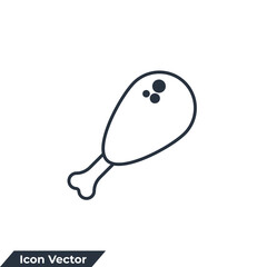 Chicken leg icon logo vector illustration. Chicken leg symbol template for graphic and web design collection