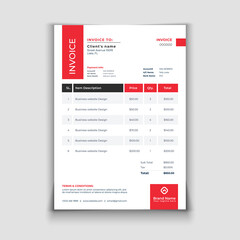 Creative Invoice Vector Template Design