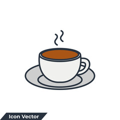 coffee cup icon logo vector illustration. coffee cup symbol template for graphic and web design collection