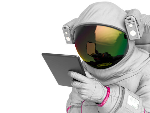 astronaut with s tablet