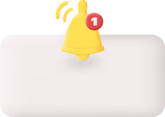 Empty Reminder Notification Bell 3D Icon Graphic Illustration on Transparent Background