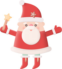 Christmas Santa Claus 3D Icon Graphic Illustration on Transparent Background