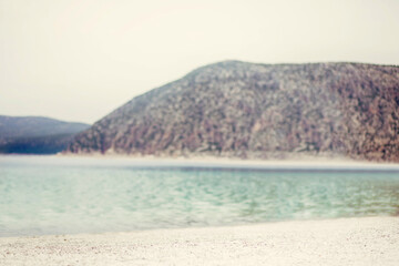 beautiful lake salda like a sea view with good color of water, good background for product or commercial photography