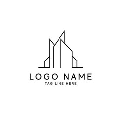 real estate logo design line art style